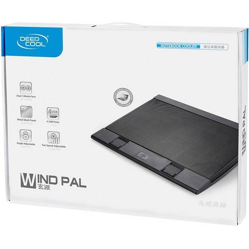 Cooler Laptop Deepcool Wind Pal, 15.6'' cu doua ventilatoare 140mm, 4 x USB, Aluminiu