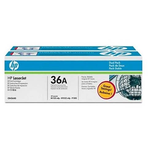 Cartus Toner LaserJet Black Dual-Pack HP 36A, CB436AD