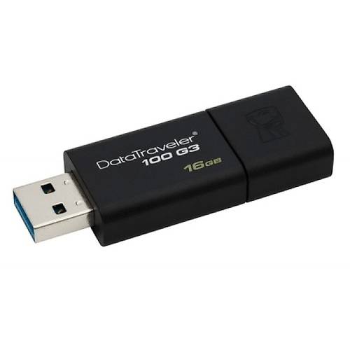 Memorie USB Kingston DataTraveler 100 G3, 16GB, USB 3.0, Negru
