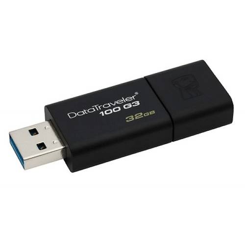 Memorie USB Kingston DataTraveler 100 G3, 32GB, USB 3.0, Negru