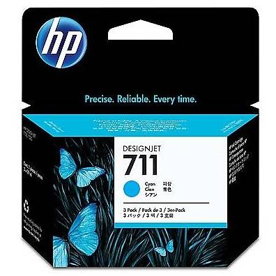 Cartus cerneala Cyan HP 711 Tripple-Pack, CZ134A