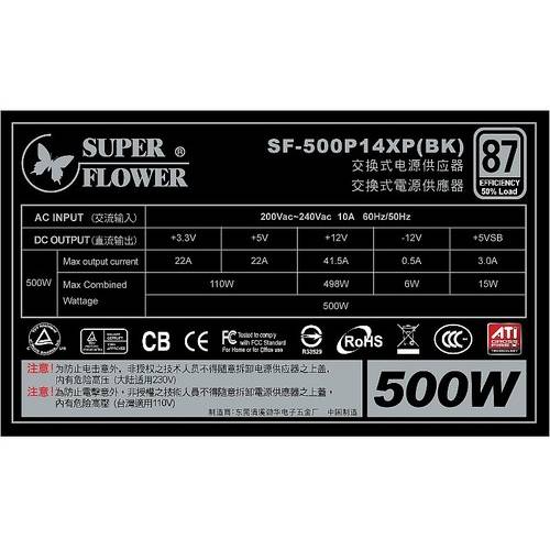 Sursa Sursa Super Flower SF-500P14XP(BK), ATX 2.3, EPS 2.92, 500W, Negru