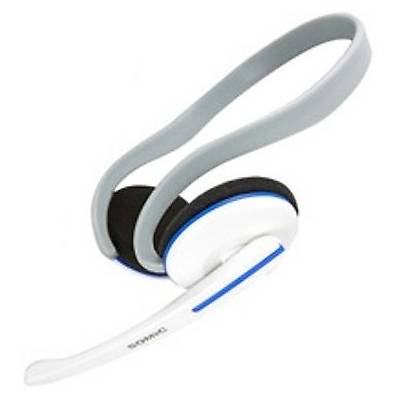 Casti Somic EV-12 neck-band, microfon omnidirectional, Alb/Albastru