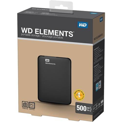 Hard Disk Extern WD Elements Portable, 500GB, USB 3.0, 2.5'', Negru