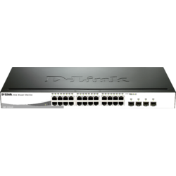 DGS-1210-24P, 24 porturi 10/100/1000 (12 PoE), 4 porturi SFP