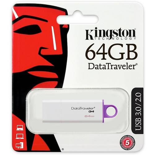 Memorie USB Kingston DataTraveler G4 64GB USB 3.0 Alb/ violet