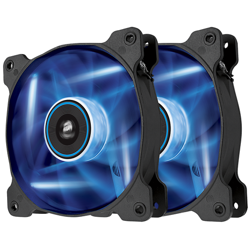 Ventilator PC Corsair AF120 LED Blue, Quiet Edition High Airflow 120mm Fan, Twin Pack