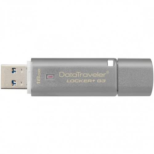 Memorie USB Kingston DataTraveler Locker+ G3, 16GB, USB 3.0, Argintiu