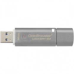 Memorie USB Kingston DataTraveler Locker+ G3, 16GB, USB 3.0, Argintiu