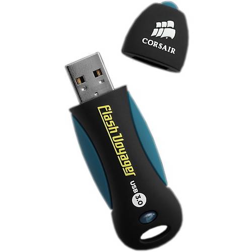 Memorie USB Corsair Voyager, 32GB, USB 3.0, Negru/Albastru