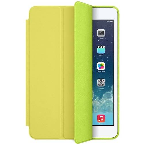 Husa Tableta Apple tip Flip Cover Stand, compatibila iPad mini, Piele, Galben