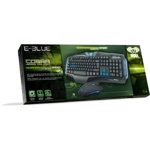 Kit Tastatura si Mouse Kit tastatura + mouse E-Blue Cobra Reinforcement - Iron Professional, USB, Negru