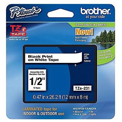 Banda laminata 12mm x 8m Brother TZE231, Negru