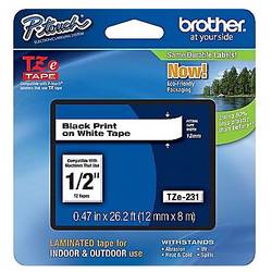 Banda laminata 12mm x 8m Brother TZE231, Negru