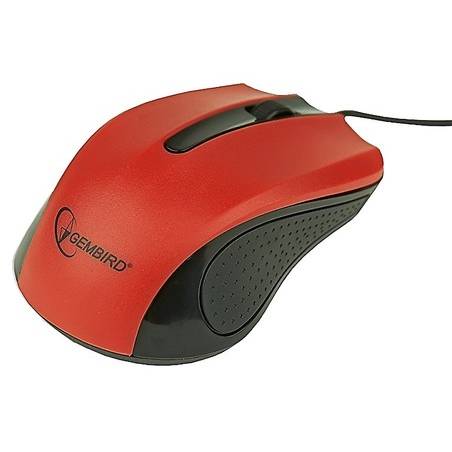 Mouse Gembird MUS-101-R, PS2, 1200dpi, Optic, Rosu - Negru