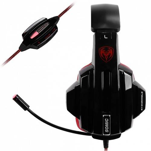 Casti gaming Casti Gaming Over-Head Somic G95PRO, 5.1 surround, USB, Negru / Rosu