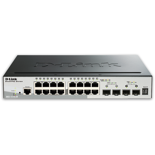 Switch D-LINK DGS-1510-20, 16 porturi 10/100/1000, 2 porturi SFP, 2 porturi  10G SFP+