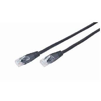 Patch Cord Gembird UTP 1m Cat 5e Negru, PP12-1M/BK