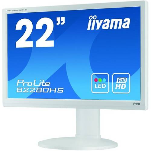 Monitor LED IIyama Prolite B2280HS-W1, 21.5 inch, Full HD, 5 ms, 1x HDMI, 1x VGA, 1x DVI, 1x Jack, Alb