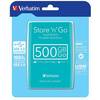 Hard Disk Extern Verbatim Store 'n' Go, 500GB, 2.5'', USB 3.0, Verde