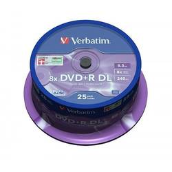 DVD+R DL, 8.5 GB, 8x, Spindle 25 bucati