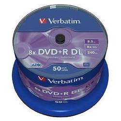 Verbatim DVD+R DL, 8.5 GB, 8x, Spindle 50 bucati