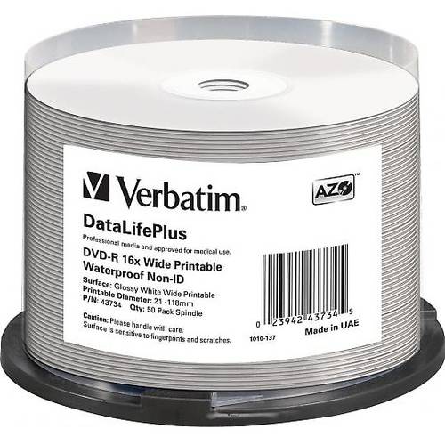 Verbatim DVD-R, 4.7 GB, 16x, Spindle 50 bucati, printable waterproof