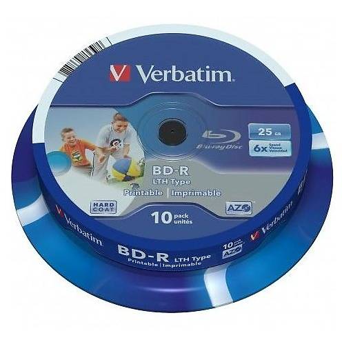 Verbatim BluRay BD-R 25 GB, 6x, Printabil, 10 bucati Spindle