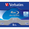 Verbatim BluRay BD-R 25GB, 6x, 5 bucati la pachet Jewel Case, White Blue