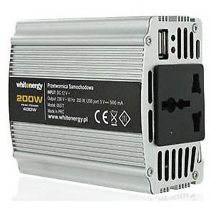 Invertor Whitenergy 06577, DC/AC de la 12V DC la 230V, AC 200W, USB