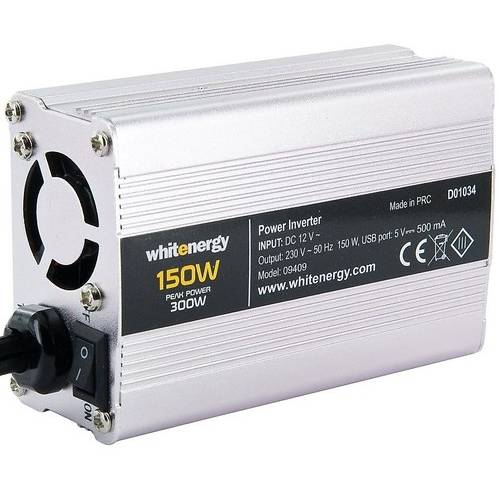 Invertor Whitenergy 09409, DC/AC de la 12V DC la 230V, AC 150W, USB