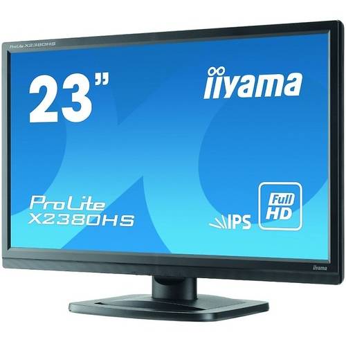 Monitor LED IIyama ProLite X2380HS-B1, 23.0 inch, Full HD, 5 ms, 1x HDMI, 1x VGA, 1x DVI, 1x Jack, Negru