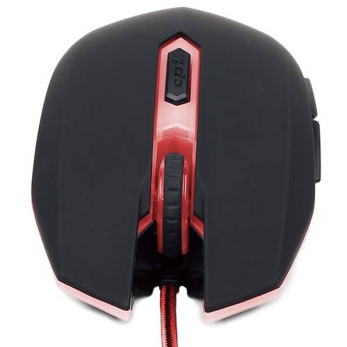 Mouse gaming Gembird MUSG-001-R, USB, 400 - 2400dpi, Optic, Negru - Rosu