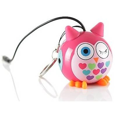 Boxa portabila Kitsound Trendz Mini Buddy "Owl", Jack 3.5 mm, Roz