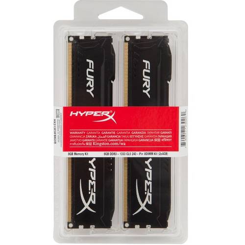 Memorie Kingston HyperX Fury Black DDR3 8GB 1600 MHz, CL10 Kit Dual