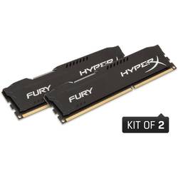 HyperX Fury Black DDR3 8GB 1600 MHz, CL10 Kit Dual