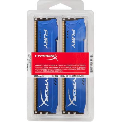 Memorie Kingston HyperX Fury Blue DDR3 16GB 1600 MHz, CL10 Kit Dual
