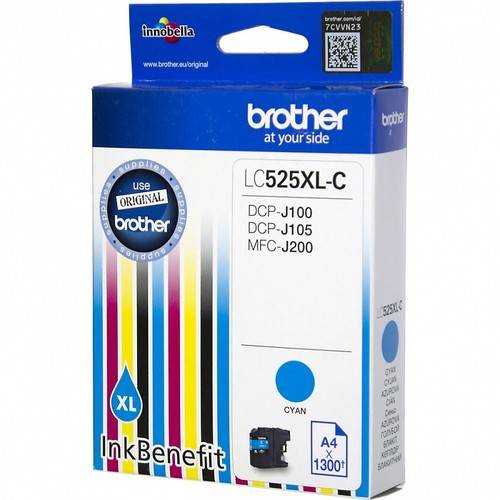 Cartuse cerneala Brother LC525XLC, Cyan XL, 1300 pg, compatibil DCPJ100, DCPJ105, MFCJ200