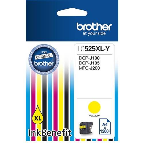 Cartuse cerneala Brother LC525XLY, Yellow XL, 1300 pg, compatibil DCPJ100, DCPJ105, MFCJ200