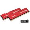 Memorie Kingston HyperX Fury Red DDR3 16GB 1600 MHz, CL10 Kit Dual