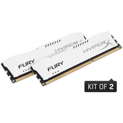 Memorie Kingston HyperX Fury White DDR3 8GB 1600 MHz, CL10 Kit Dual, Kit Dual