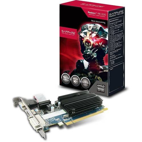 Placa video Sapphire Radeon R5 230, 1GB GDDR3, 64 biti, Low Profile