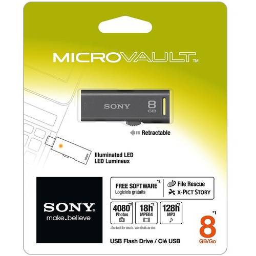 Memorie USB Sony USM8GR, 8GB, USB 2.0, Indicator LED, Negru