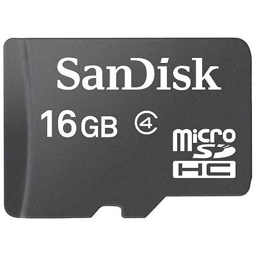 SanDisk Micro SDHC, 16GB, Clasa 4 + Adaptor