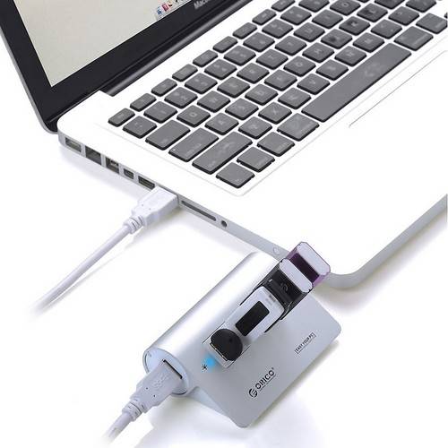 Hub USB Hub USB Orico M3H4-SV, 4 port-uri USB 3.0, Argintiu