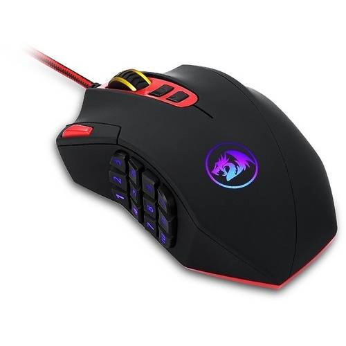 Mouse gaming Redragon Perdition, M901, Cu fir, USB, Laser, 16400 dpi, Negru / Rosu