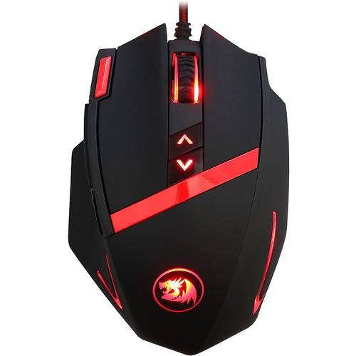 Mouse gaming Mouse Gaming Redragon Mammoth, M801, Cu fir, USB, Laser, 16400 dpi, Negru / Rosu