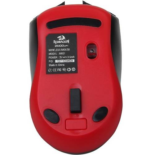 Mouse gaming Redragon M651, Fara fir, USB, Senzor Avago, 2000 dpi, Negru / Rosu
