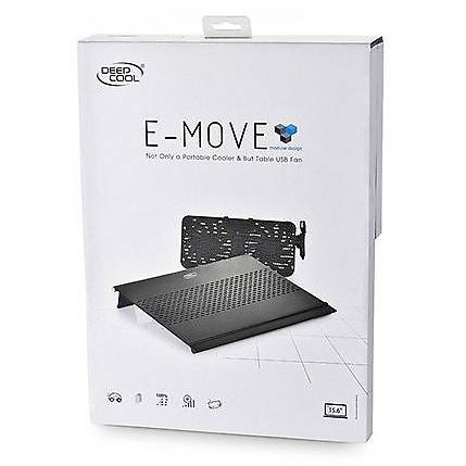 Cooler Laptop Deepcool E-Move, 15.6'', 2 ventilatoare, Negru