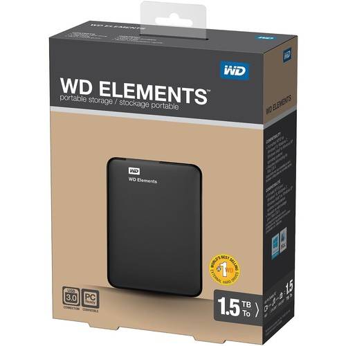 Hard Disk Extern WD Elements Portable, 1.5TB, USB 3.0 Negru
